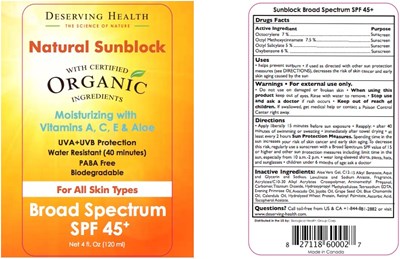 120 mL Label (69711 451 01sunblock Spf45 120 Label)